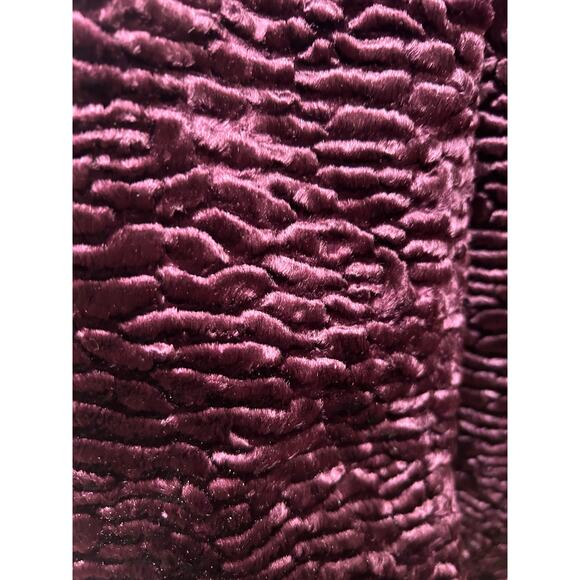 White House Black Market Plum Persion Faux Fur Coat, Size SP - Picture 4 of 7